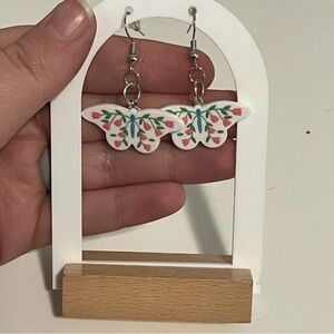 Floral Butterfly Dangle Earrings